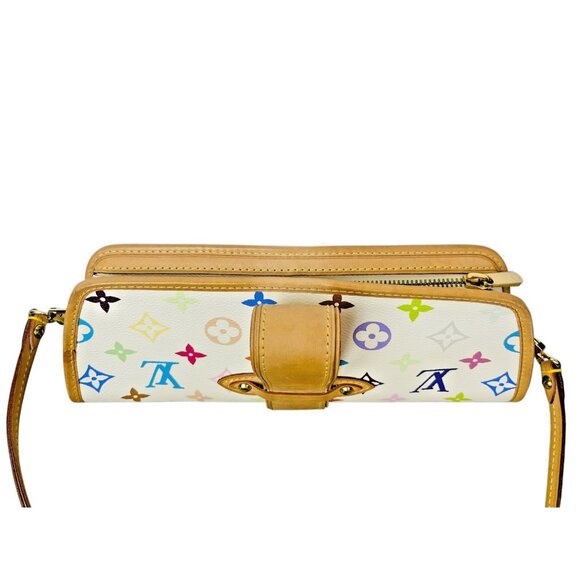 LOUIS VUITTON Murakami Multicolor Shirley White Shoulder Bag LV Monogram Small - Picture 9 of 16